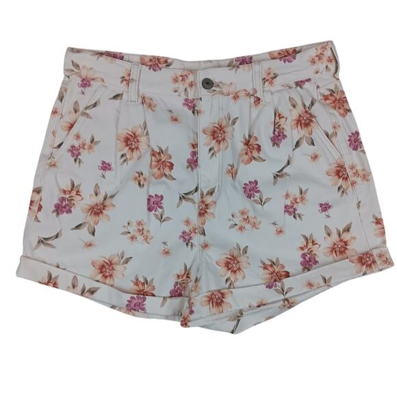 American Eagle Pants - American Eagle Shorts Womens 10 White Floral Print Pleated Summer Cottagecore